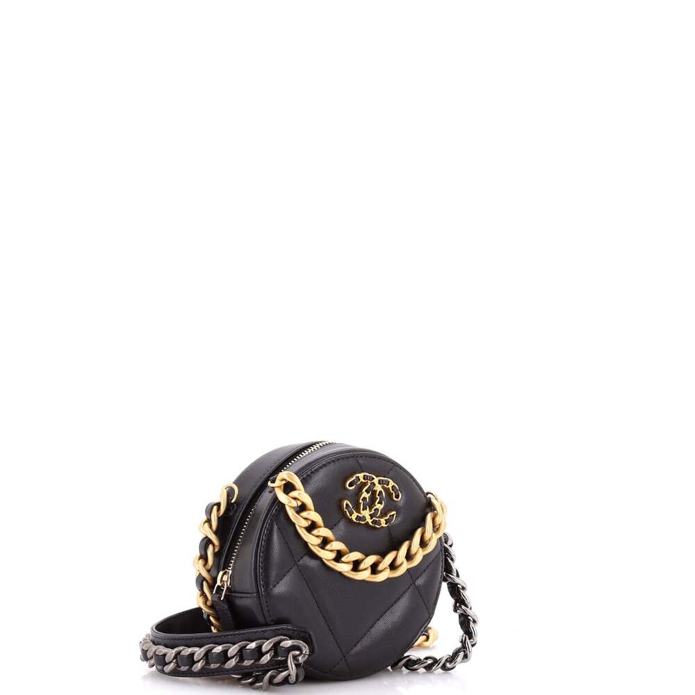 Chanel 19 Round Clutch With Chain #243936C25B - Picture 2 of 6